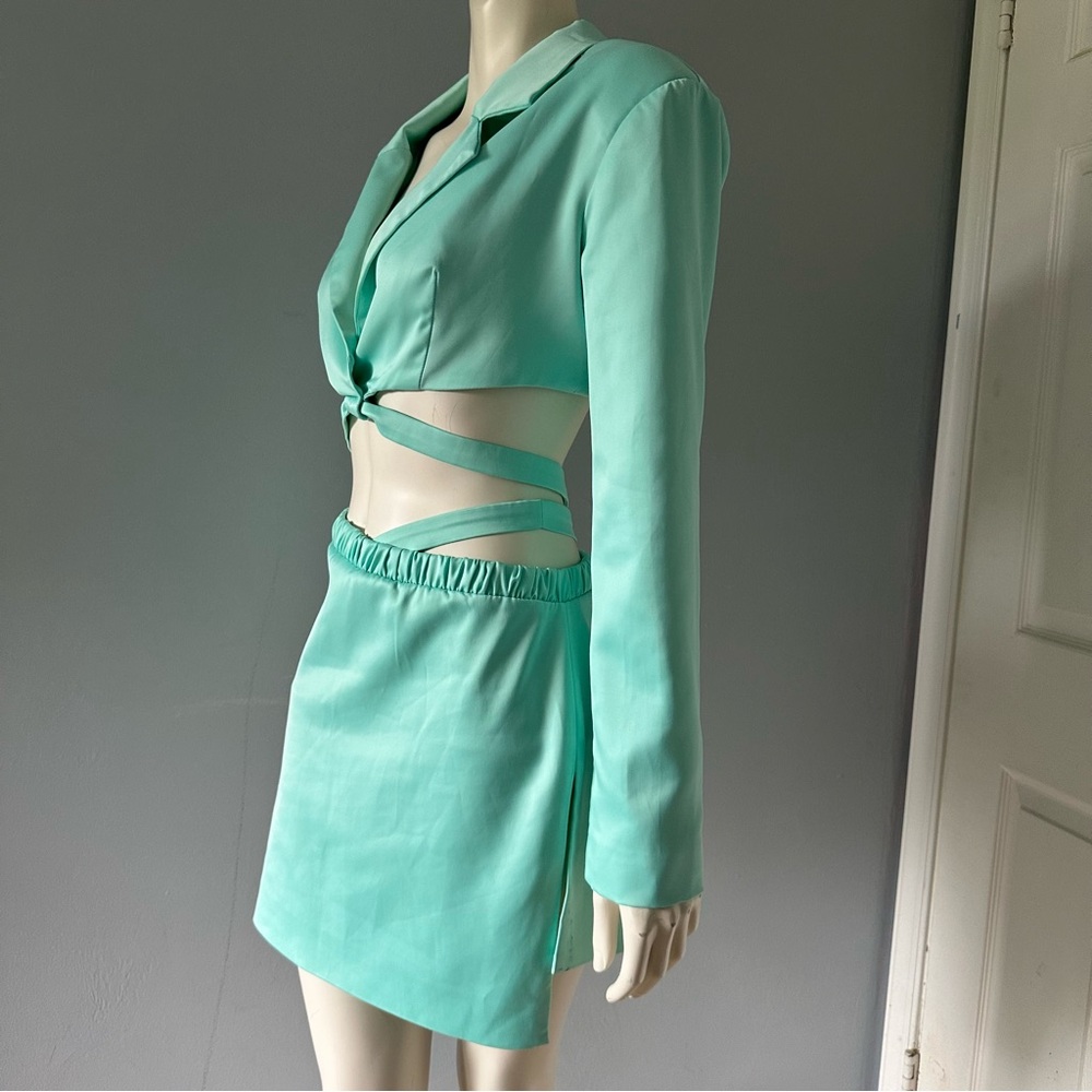 For Love and Lemons Marie Set Cutout Blazer Asymmetric Mini Skirt - Picture 8 of 11